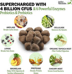Deley Naturals Dog Probiotic Chews - 4 Billion CFU Probiotics for Dogs with Digestive Enzymes & Prebiotics - Grain Free Soft Chews for Gut Health & Digestive Support - 120 Chicken Chews Made in USA