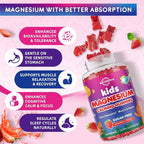 Magnesium Gummies for Kids - Magnesium Glycinate Gummies with L-Theanine, Chamomile, Vitamin B6, D for Kids & Adults Sleep, Stress, Muscle Relief & Nerve Bone - Sugar Free Strawberry 60ct