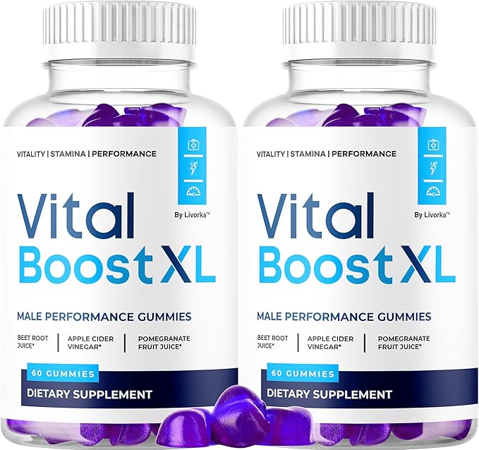 (2 Pack) Vital Boost XL Gummies - Official VitalBoost XL Gummys For Men Premium Natural Ingredients - Maximum Strength, Advanced Formula Support For Overall Health & Wellness, 120 Gummies For 2 Months