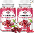 Vitamin B12 Gummies - 5000 mcg Methylcobalamin with Iron, Vitamin C, D3 & Folate, Energy Support and Metabolism, Immune, B-12 Complex Chewable Supplement for Men & Women, 120 Count, 2 Pack