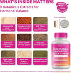 Pink Stork Ashwagandha, Maca Root & Black Cohosh Natural Perimenopause & Hormone Balance Supplement for Women – Mood, Stress, Adrenal, & Cortisol Support - 60 Capsules