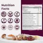 Lions Mane & Cordyceps Mushroom Gummies - 10in1 Supplement - for Focus, Energy, Mood, Memory & Clarity (2 Pack)