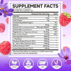 MEENCCD Saffron Gummies for Kids & Adults - Saffron Supplements with Magnesium, L-Theanine, Rhodiola, Sugar-Free, Raspberry Flavor, 60 Count