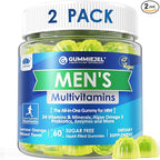 2 Pack - Mens Multivitamins Gummies, Methylated Multivitamin for Men, B Complex, Minerals, Vegan Omega 3, Probiotic, Enzyme, Antioxidants for Men's Complete Daily Support, Sugar Free, Vegan, (No Iron)