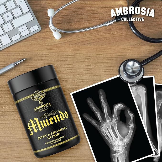 Ambrosia Mwendo Joint Support Supplement | BioCell Collagen, Tart Cherry & Cissus | Ligament, Tendon & Connective Tissue Support | ParActin for Mobility | 90 Veggie Capsules