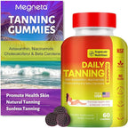 Tanning Gummies for Women Men - Natural Self Tanner Supplement with Astaxanthin, Beta Carotene, Lycopene, Zinc Citrate & Vitamins, Sunless Tan Booster, Skin Hydration & Glow (Purple)