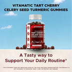 Vitamatic Tart Cherry (360 mg) with Celery Seed (30 mg) 10:1 Extract & Turmeric 20:1 Extract (10 mg) - (Per Serving/2 Gummies) - 60 Gummies (Pack of 2)