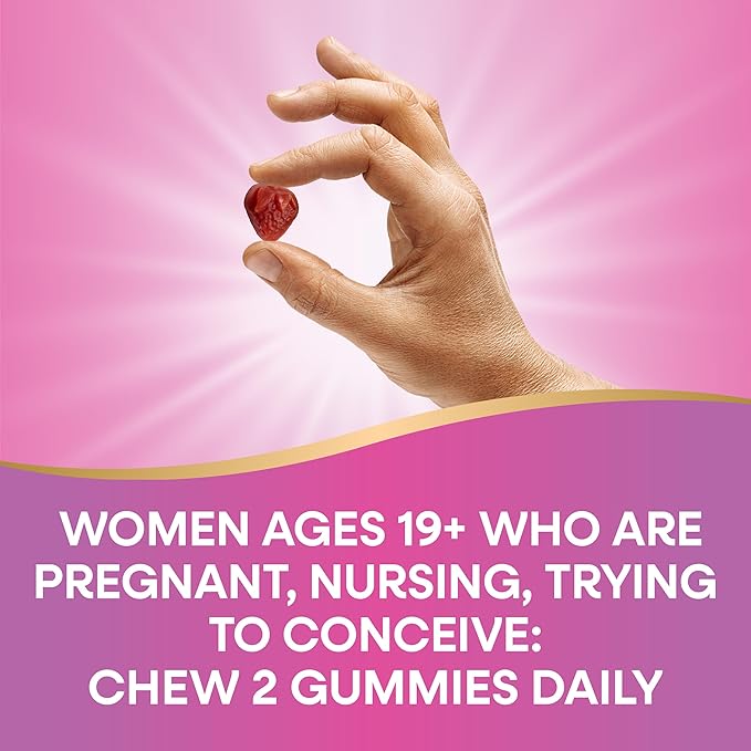 Nature’s Way Alive! Gummy Prenatal Vitamins, Prenatal Multivitamin Supplement with Plant-Based DHA for Brain & Eye Development*, Vegetarian Orange Raspberry Lemonade Flavored, 90 Gummies