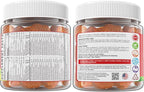 Kids, Teens & Adults Focus Gummies - Lions Mane Mushroom + Saffron + Algae Omega-3, 24-IN-1 Attention Supplement with Chaga, Magnesium, Methylated B12, B6 for Brain, Memory, Energy, Sugar Free, 2Pack