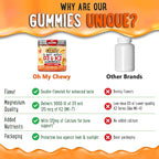 OH MY CHEWY Center-Filled Vitamin D3 K2 & Calcium Gummies - Supplement for Healthy Teeth, Bone & Energy - 5000 IU D3, 120 mcg K2(MK-7), 120 mg CA - Vegan & Non-GMO - 120 Count