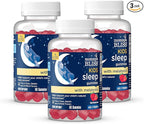 Mommy's Bliss Kids Sleep Gummies with Melatonin, Support Your Natural Sleep Process, Age 3 Years to Adults, Strawberry Flavor, 1G of Sugar, 60 Gummies (Pack of 3)
