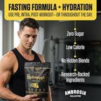 Ambrosia Hydroglyph Fasting Electrolytes Powder | Hydration Drink Mix with Amino Acids | Sugar Free Electrolyte Powder for Fasting & Intra Workout | 30 Servings, Strawberry Watermelon