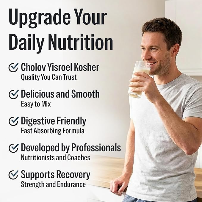 French Vanilla Protein Powder. 25g Protein Shake for Post Workout Recovery, Smoothie & Baking. Gluten & Sugar Free, Highly Kosher, Amino Acids (5.5g BCAA, 2.7g Leucine), 1.65lbs, 23 Servings
