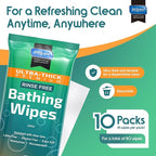 Inspire Ultra Thick Rinse-Free Bath Towels | Shower Towels - Flush-Free Wet Wipes with Aloe | Thick Strong Extra Large Towel for Adults | Body Wipes for Adults Bathing