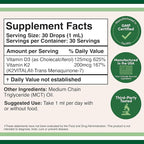 Vitamin D3 K2 5,000 IU Liquid Drops (5,000 IU of D3 and 200mcg of 99.9% All-Trans Patented K2 MK-7 (K2Vital)) Max Absorption Liquid Vitamin D Drops (30 Servings) by Double Wood