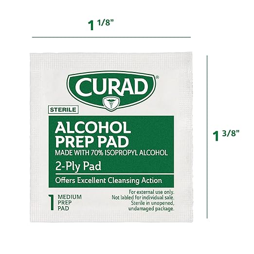 CURAD Alcohol Prep Pads (Pack of 4 Boxes), 400 Pieces of Medium Isopropyl Alcohol Wipes Individually Wrapped, First Aid Alcohol Swabs for Cuts & Scrapes, Medical Alcohol Pads for General Cleansing