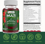 YumVs Teen Multivitamin Gummies with Biotin and Antioxidants - Raspberry Flavor - Hair Skin Nails Support - Kosher Teenager Vitamins for Boys and Girls 12-17 - Teen Gummy Multi Vitamin (60 Count)