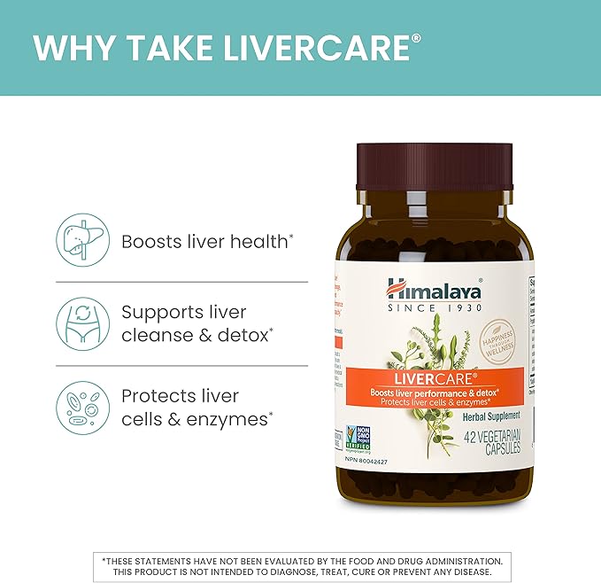 Himalaya LiverCare – Herbal Liver Support with Capers, Chicory, Arjuna & Yarrow – Promotes Detox, Bile Production & Waste Elimination – Vegan, Non-GMO, Gluten-Free 375 mg, 90 Capsules (45 Day Supply)