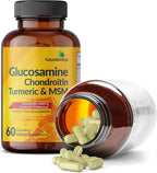Futurebiotics Glucosamine Chondroitin Turmeric & MSM Advanced Joint Formula, Supports Healthy Joints & Mobility - Non-GMO, 60 Capsules