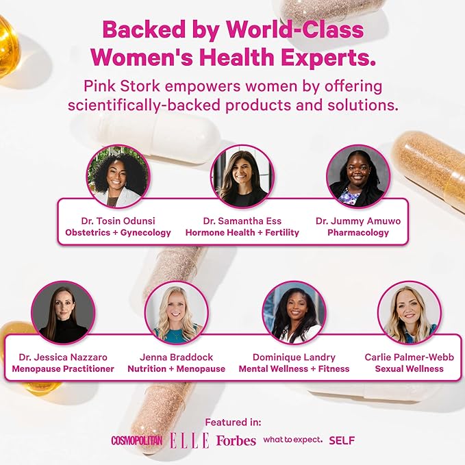 Pink Stork Beef Organ Supplement for Women | Grass-Fed Beef Liver Capsules with Iron, B12, CoQ10, Vitamin A | Primal Multivitamin for Female Hormone + Energy Support | 60 Capsules