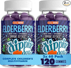 Vital+Boon - Elderberry Gummies with Vitamin C & Zinc (120 Gummies)| Immune Defense Supplement with Natural Flavors | Pectin Fruit Gluten Free Immune System Booster Gummies for Adults