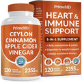 5-in-1 Ceylon Cinnamon Capsules 2355mg - Apple Cider Vinegar Capsules with Turmeric, Panax Ginseng & Bioperine - Cinnamon Supplements for Women & Men - Non-GMO, Vegan, Gluten-Free (120 Ct) (1-Pack)