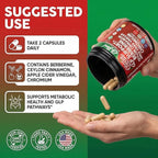GLP1 Supplement Berberine Ceylon Cinnamon Apple Cider Vinegar Chromium Turmeric PCOS Supplements Immunity & Metabolism Support 60 Vegan Capsules by Clean Nutra