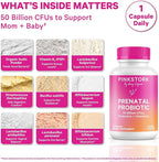Pink Stork Prenatal Probiotics for Women - Vitamin B6, Prebiotics, Morning Sickness, Gut Microbiome, Pregnancy Probiotic, Immune Support, Pregnancy Must Haves - 60 Capsules