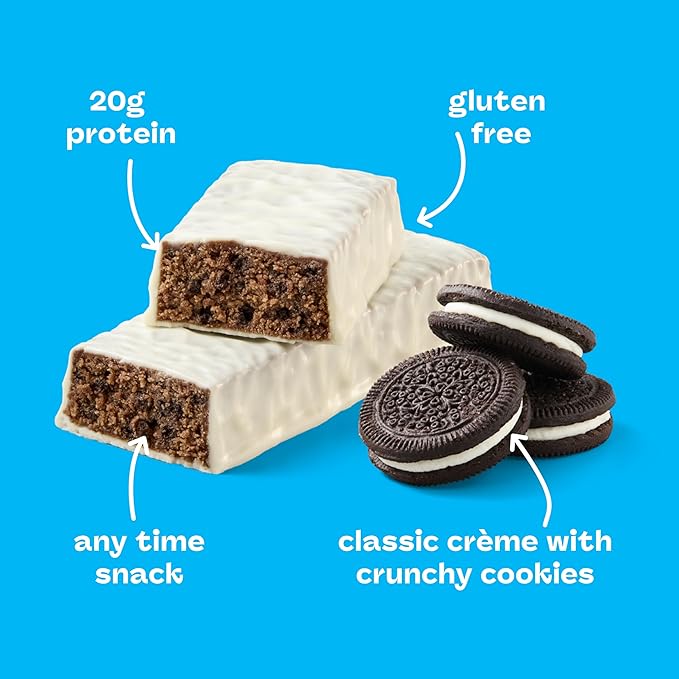 think! Protein Bars, High Protein Snacks, Gluten Free, Kosher Friendly, Cookies and Crème, Nutrition Bars, 2.1 Oz per Bar, 10 Count (Packaging May Vary)