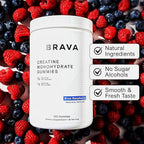 Brava Creatine Gummies | 5g Lab-Verified Creatine Monohydrate Gummies for Men & Women | Every Batch Third-Party Tested | Vegan, Gluten-Free | Blue Raspberry (150 Gummies)