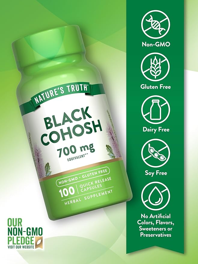 Nature's Truth Black Cohosh | 100 Capsules | Root Extract | Non-GMO & Gluten Free Supplement