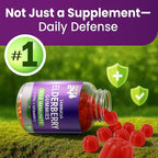 Sambucus Elderberry Gummies + Vitamin C + Zinc for Kids & Adults, X3 Immune Support, Natural Flavors + Ingredients, Vegan, Non-GMO, Made in USA (60)