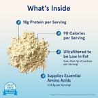 Jarrow Formulas Whey Protein with 18 g of Protein, 3.8 g of BCAAs, and Glutamine, Dietary Supplement for Muscle Function and Recovery Support, 32 oz Unflavored Powder, Approximately 38 Day Supply