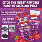 Saffron Gummies (88.5 mg) with Magnesium — Enhanced with St. John’s Wort, Rhodiola, Ashwagandha & Vitamins B6, B12, D3 for Mood & Focus Support — 120 Count