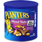 PLANTERS Salted MixedNuts, Peanuts, Almonds, Cashews,BrazilNuts and Pecans, PartySnack, Plant-Based Protein, Quick Snackfor Adults, After SchoolSnack, Bulk Nuts, Kosher,56oz Canister (Pack of 2)