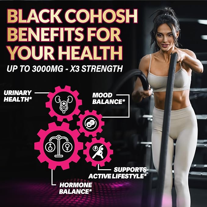 9in1 Liquid Black Cohosh Supplements Women with Dong Quai, Red Clover, Chasteberry, Cranberry, Passion Flower, Turmeric, Rhodiola Rosea, and Amla - 30ml Fl Oz