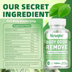 Body Deodorizing Supplement, Chlorophyll Capsules for Skin Body Odor, Fresh Breath & Gut Odor Control for Men & Women | Vegan with Parsley Leaf Green Tea, Gluten Free, 60 Capsules (3)