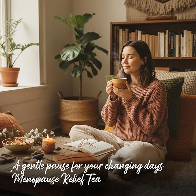 Puvi Care Menopause Tea, Dong Quai Tea for Hot Flash Relief, Herbal Tea bags Hormone BalancePassion Flower Tea Motherwort tea | Non-GMO, Sugar-Free, Gluten Free | Hot flash relief for women | 90 Bags