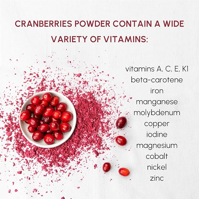 Cranberry Powder 8 oz, Natural Cranberry Powder for Baking, Smoothies, Tea, Good for Immune System