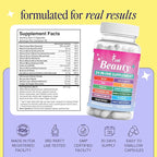 Fuel Beauty+ 24-in-1 Hair, Skin & Nails Vitamins for Women – 5000mcg Biotin, Hyaluronic Acid & Saw Palmetto – Daily Multivitamin for Hair Growth, Nail Strength & Skin Glow – 60 Capsules