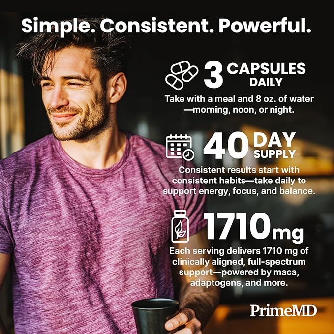 6-in-1 Organic Maca Root Ashwagandha Capsules 1710mg with DHEA and Black Pepper Fruit Extract for Women and Men - Black Maca Supplement for Stamina, Bone and Mood Support Supplement, 120ct (Pack of 3)