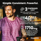 6-in-1 Organic Maca Root Ashwagandha Capsules 1710mg with DHEA and Black Pepper Fruit Extract for Women and Men - Black Maca Supplement for Stamina, Bone and Mood Support Supplement, 120ct (Pack of 3)