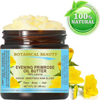 Botanical Beauty EVENING PRIMROSE OIL BUTTER Pure Natural Virgin Unrefined RAW for FACE, SKIN, BODY, DAMAGED HAIR, NAILS. (16 Fl Oz)
