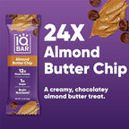 IQBAR Clean Plant Protein Bars - Almond Butter Chip - 24 Count - Keto, Vegan, High Fiber, Gluten and Dairy Free, Low Sugar Snack - Brain and Body Nutrients for Focus, Energy, Meal Replacement