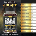 Shilajit Gummies - 3 in 1 with Sea Moss, Black Seed Oil, Ashwagandha - Natural Formula Shilajit Supplement 85+ Trace Minerals, Pure Himalayan Shilajit Gold Gomitas De Shilajit, USA Made (60 Gummies)