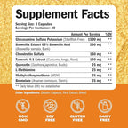 Turmeric Curcumin with Black Pepper Extract & Glucosamine Chondroitin MSM Joint Support Supplement