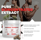 Testosterone Booster for Men with Fadogia Agrestis 1000mg Per Serving - Improve Natural Testosterone production, Increase Energy and Muscle Growth - Workout Supplement USA Made (60 Capsules)