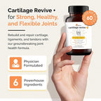 UpWellness Cartilage Revive + Joint Support Supplement for Men and Women - Powered by D-Glucosamine Sulfate, MSM, Vitamin D3, C and More - 5 Bottles