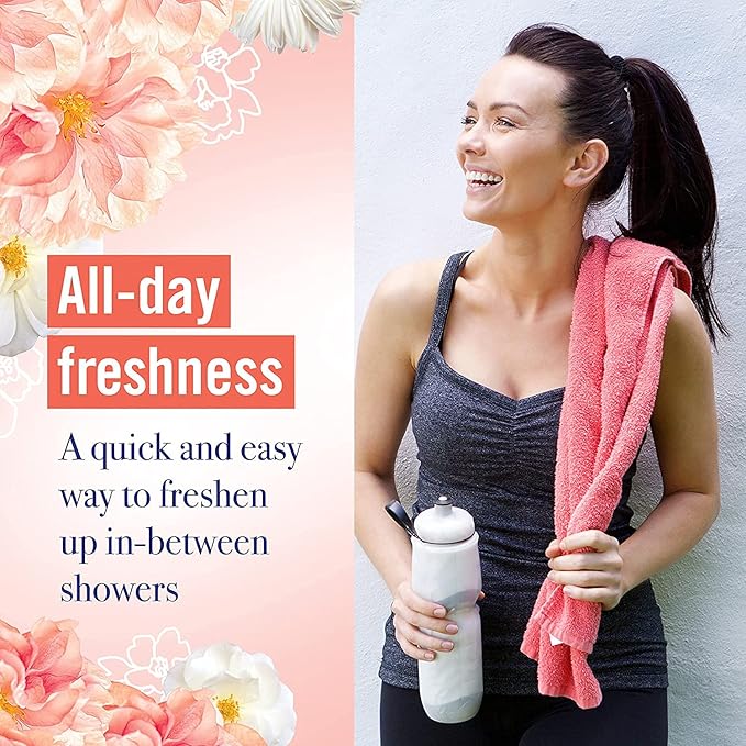 Vagisil Scentsitive Scents Feminine Dry Wash Deodorant Spray for Women, Gynecologist Tested, Paraben Free, Peach Blossom, 2.6 Ounce (Pack of 4)