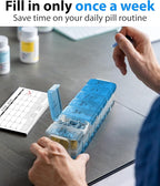 Extra Large Pill Organizer 2 Times a Day – XL Pill Box 7 Day with Big AM/PM Compartments – Fits Large Vitamins, Supplements & Gummies, for 7 or 14-Day Use, Color-Coded, Senior-Friendly, No Spills